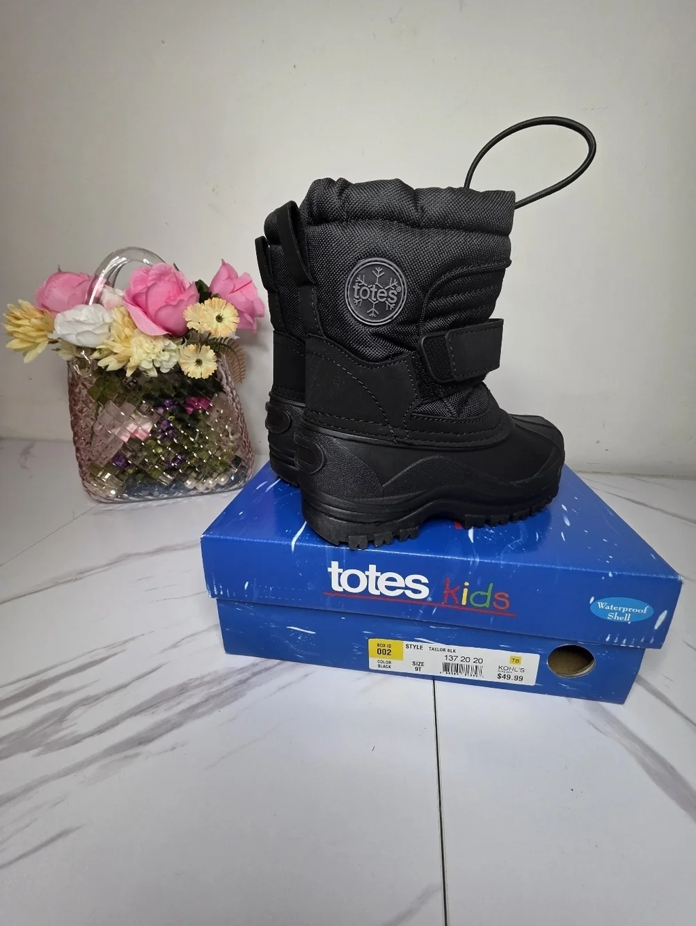 Snow Boots | Totes Toddler Black Winter Boots | Waterproof | Size 9T | BRAND NEW